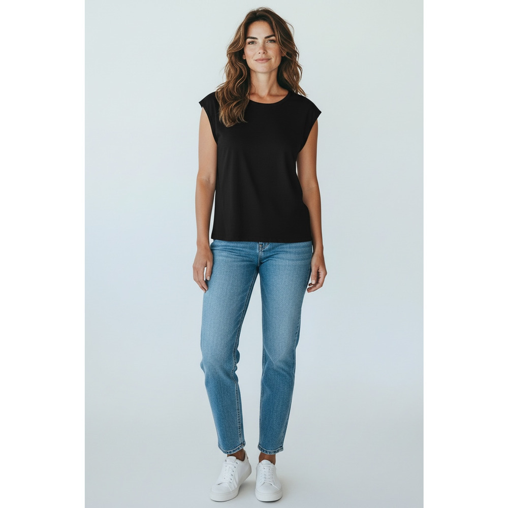 Connie's Moonlight Black Tank Top Size 2XL Shell Sleeveless Minimalist Neutral